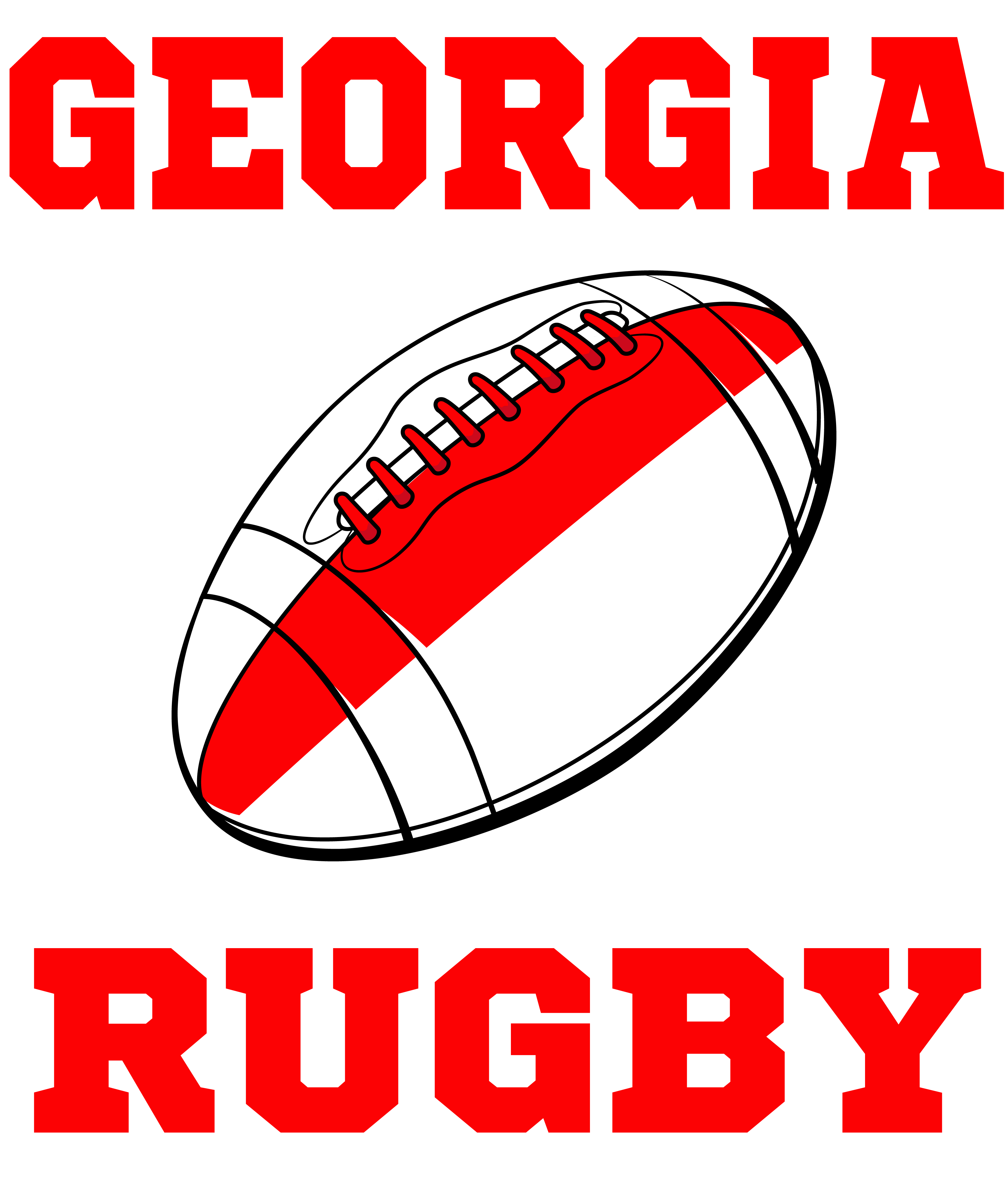 Georgia Rugby Ball Hoody (White)